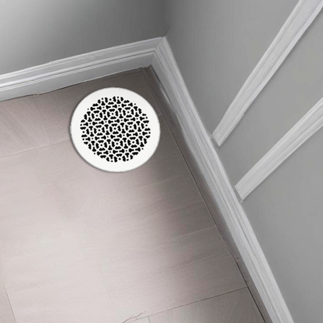 Achtek 10" Duct (12" Overall) Round Vent Cast Aluminum Handcrafted