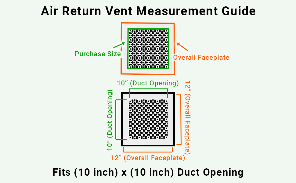 Achtek 10"x10" Heavy Cast Aluminum AIR RETURN | Powder Coated