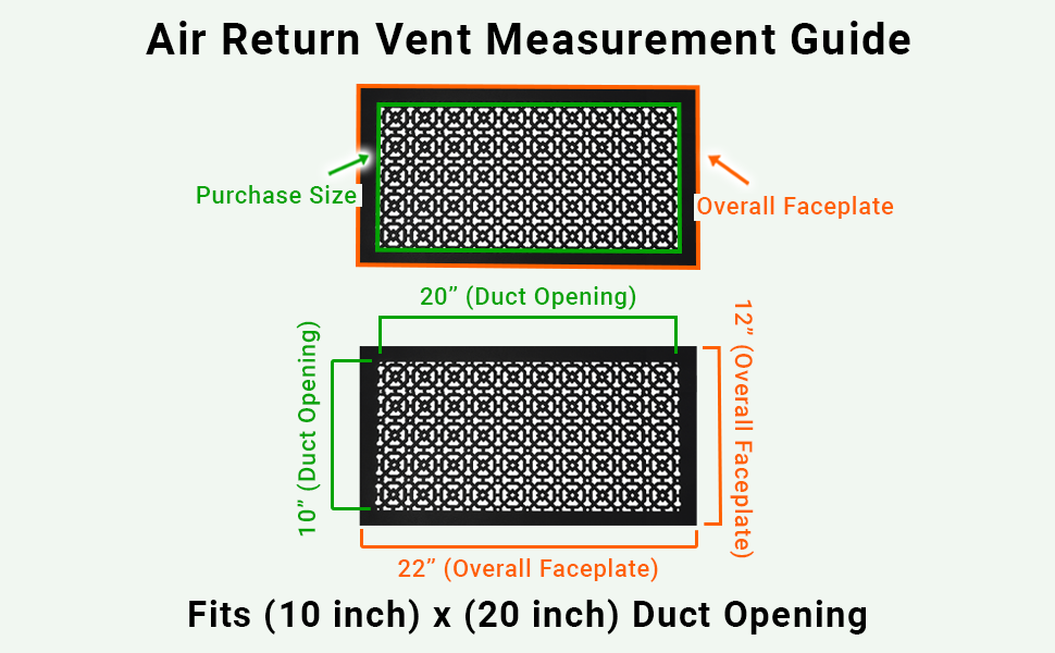 Achtek 10"x20" Heavy Cast Aluminum AIR RETURN | Powder Coated
