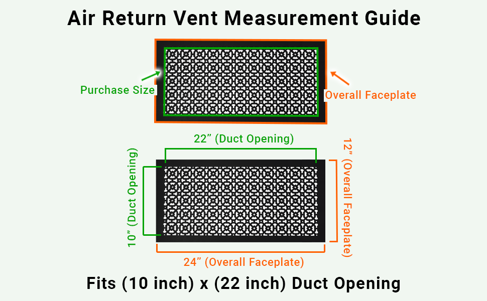 Achtek 10"x22" Heavy Cast Aluminum AIR RETURN | Powder Coated