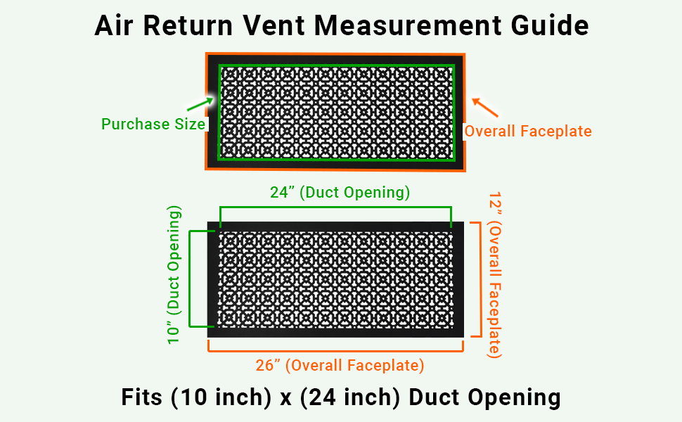 Achtek 12"x24" Heavy Cast Aluminum AIR RETURN | Powder Coated