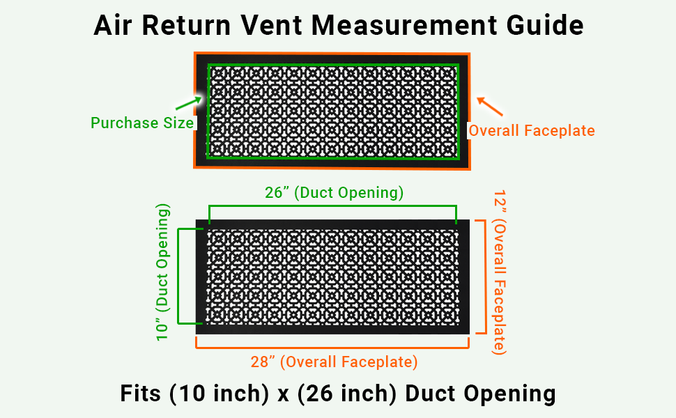 Achtek 10"x26" Heavy Cast Aluminum AIR RETURN | Powder Coated