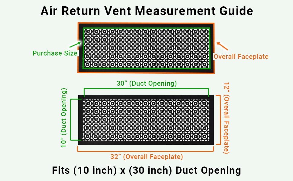 Achtek 10"x30" Heavy Cast Aluminum AIR RETURN | Powder Coated