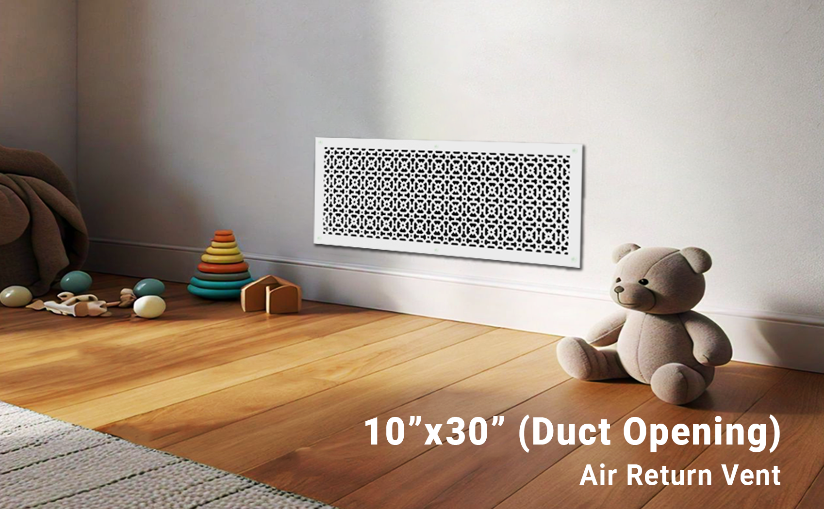 Achtek 10"x30" Heavy Cast Aluminum AIR RETURN | Powder Coated