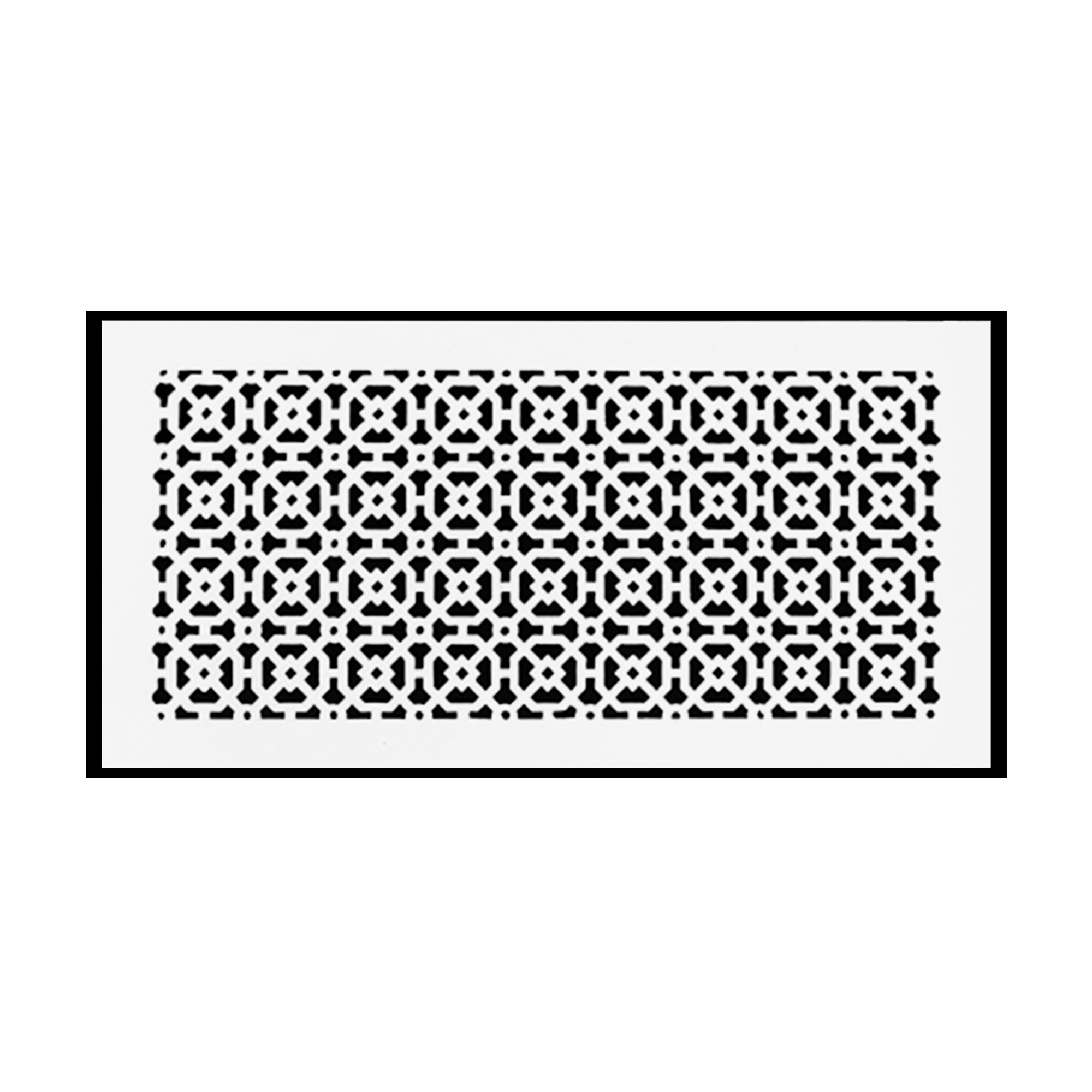 Achtek 10x20 heavy duty cast aluminum air return vent with geometric design, beveled edge and overall back frame provided