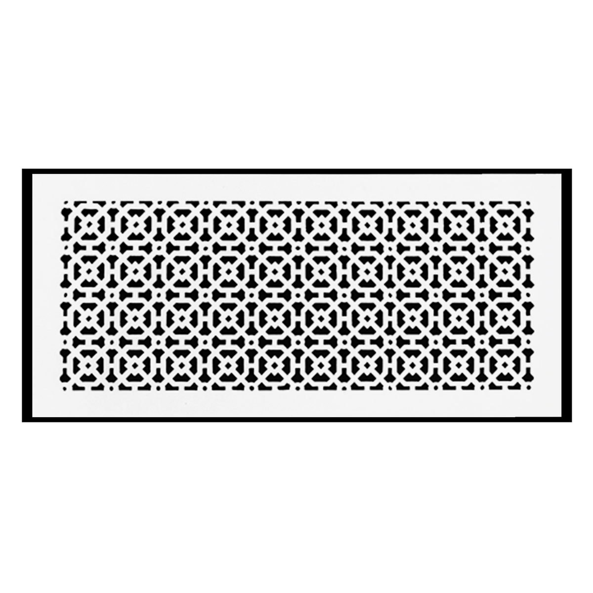 Achtek 10x22 solid cast aluminum air return vent with geometric design, beveled edge, gravity drop installations