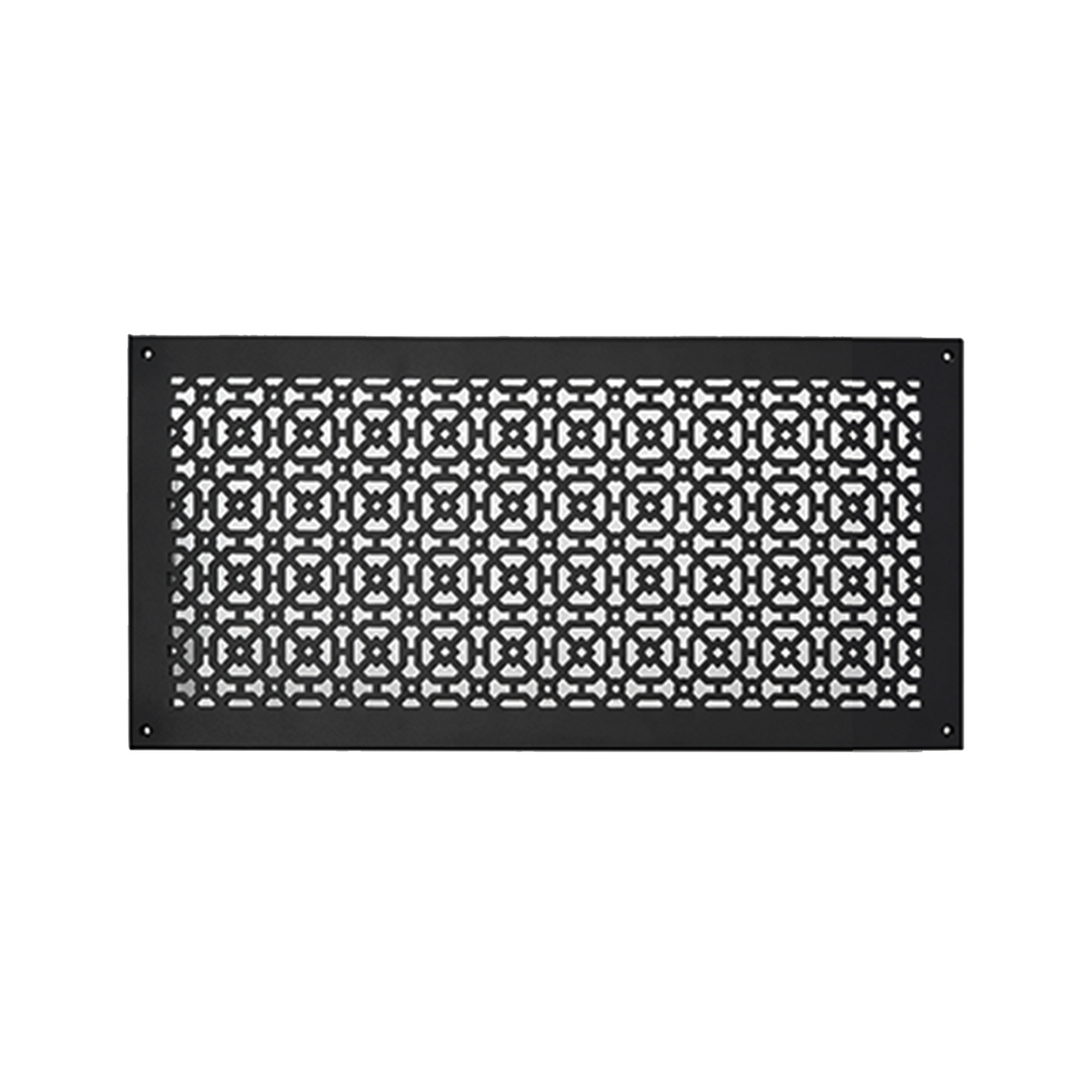 10x24 Achtek air return vent cover black for wall/celing mounting, geometric design, beveled edge, countersunk screw holes