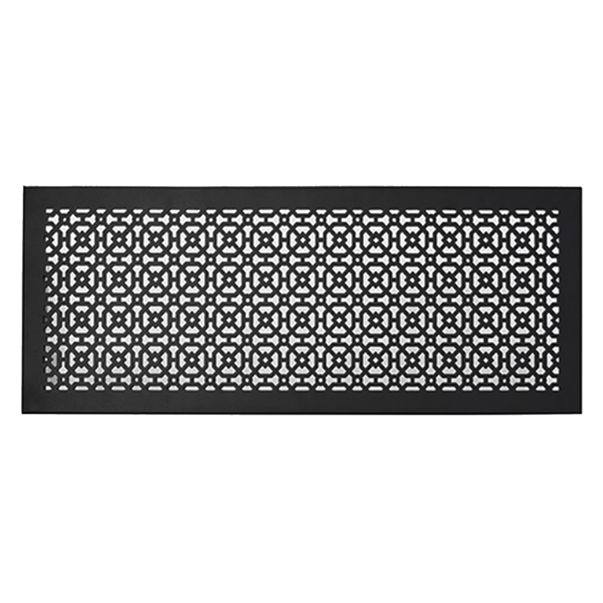 10x30 Achtek HVAC air return vent cover black for floor mounting with geometric design, beveled edge, overall back frame provided