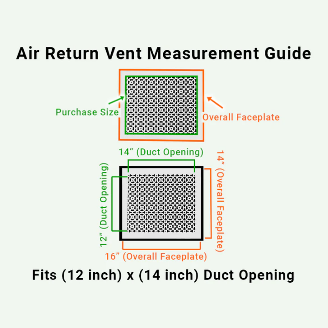 Achtek 12"x14" Heavy Cast Aluminum AIR RETURN | Powder Coated