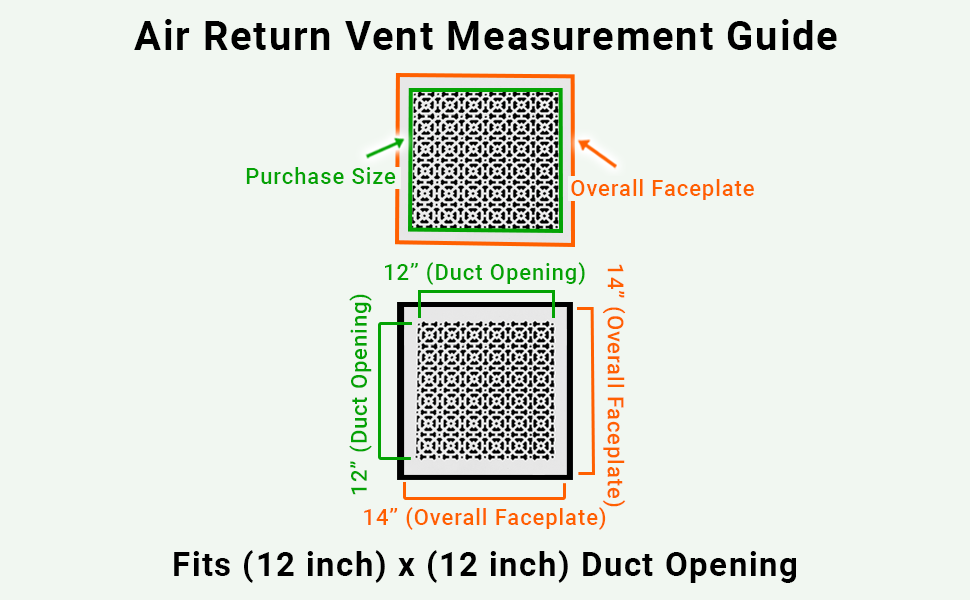 Achtek 12"x12" Heavy Cast Aluminum AIR RETURN | Powder Coated