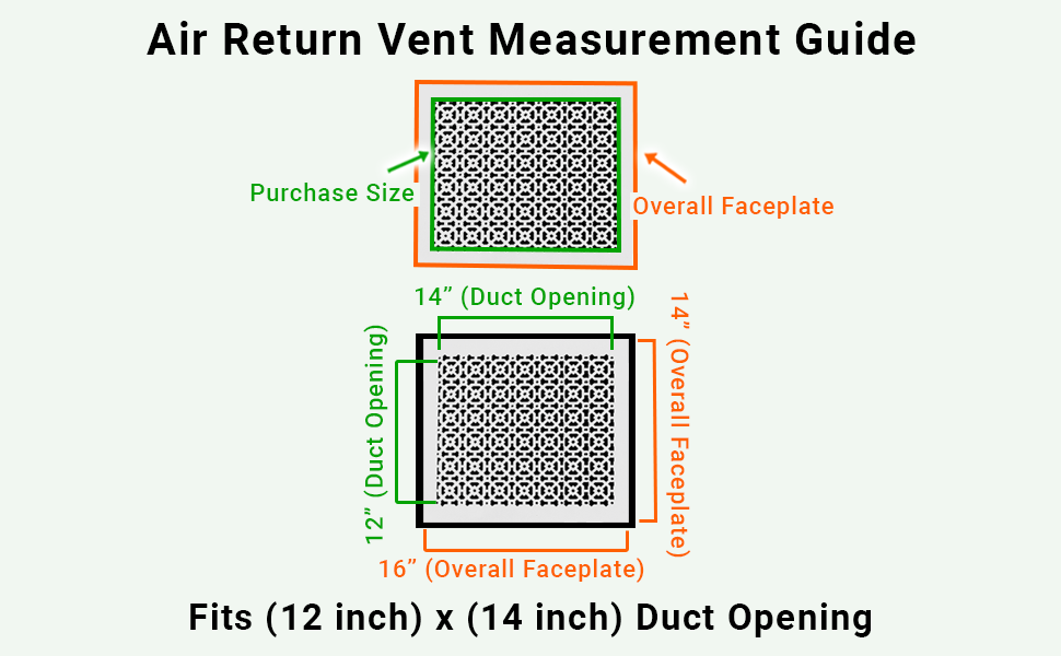 Achtek 12"x14" Heavy Cast Aluminum AIR RETURN | Powder Coated