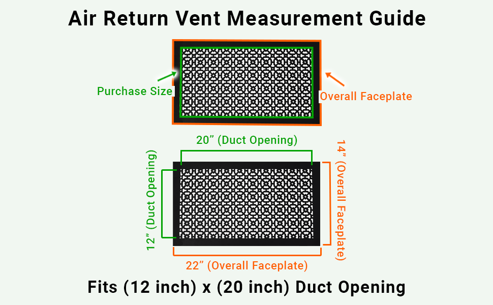 Achtek 12"x20" Heavy Cast Aluminum AIR RETURN | Powder Coated
