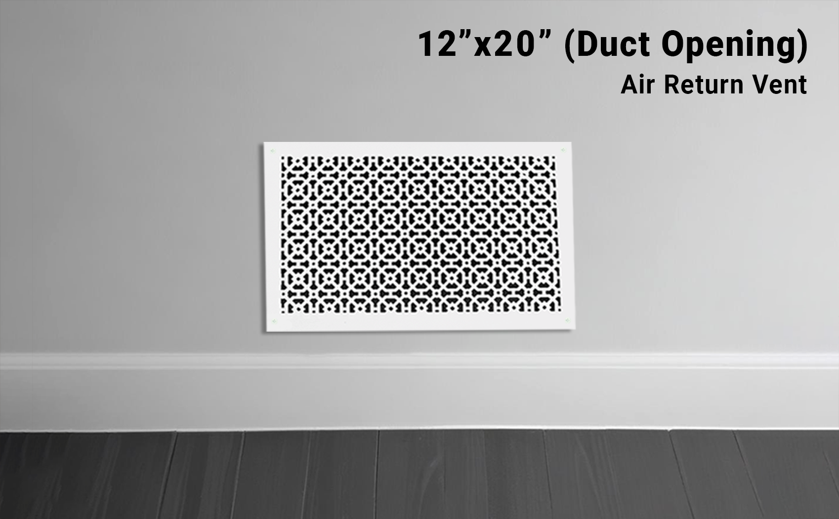 Achtek 12"x20" Heavy Cast Aluminum AIR RETURN | Powder Coated