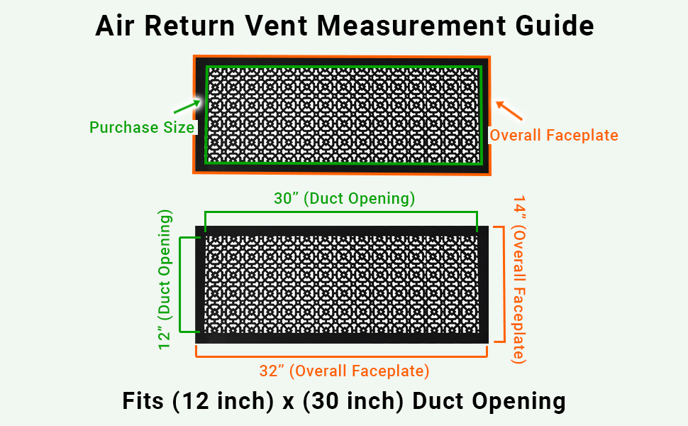 Achtek 12"x30" Heavy Cast Aluminum AIR RETURN | Powder Coated