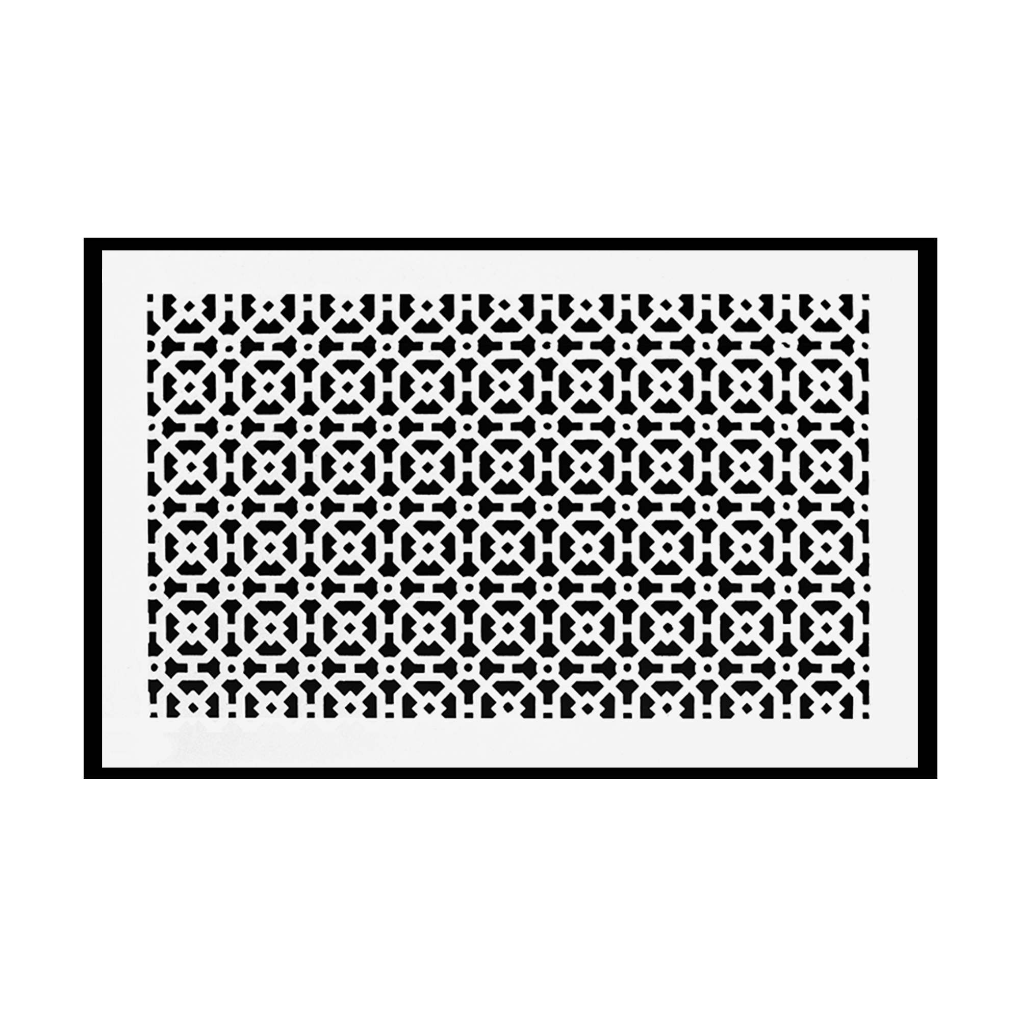 12x20 Achtek HVAC air return cover black for floor mounting with geometric design, beveled edge, gravity drop installations
