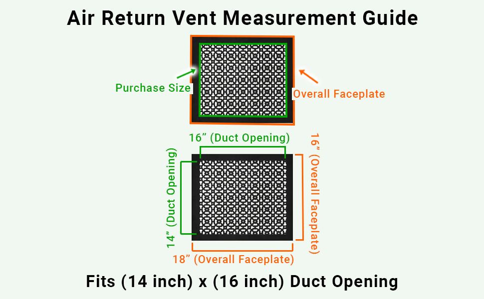 Achtek 14"x16" Heavy Cast Aluminum AIR RETURN | Powder Coated