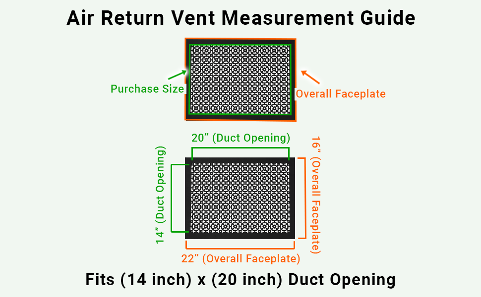Achtek 14"x20" Heavy Cast Aluminum AIR RETURN | Powder Coated