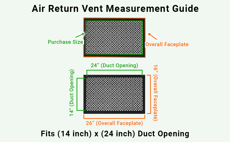 Achtek 14"x24" Heavy Cast Aluminum AIR RETURN | Powder Coated