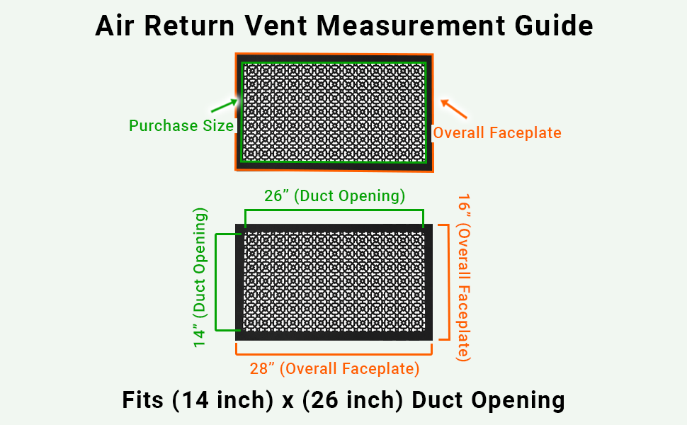 Achtek 14"x26" Heavy Cast Aluminum AIR RETURN | Powder Coated