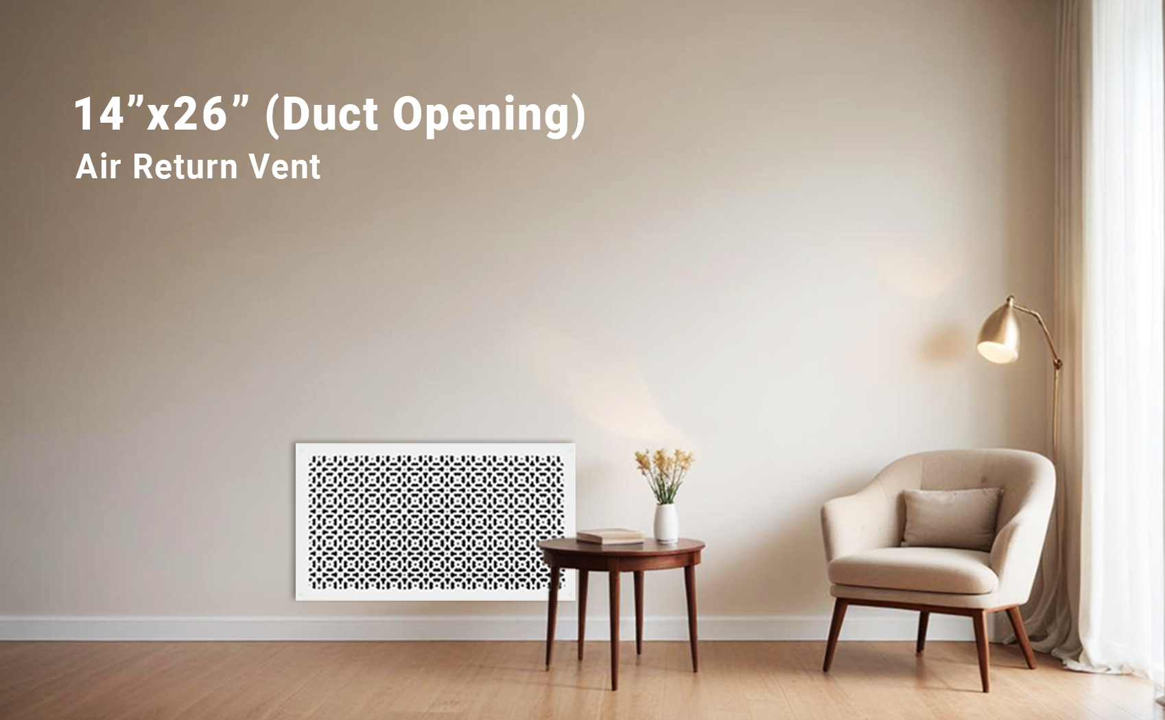 Achtek 14"x26" Heavy Cast Aluminum AIR RETURN | Powder Coated