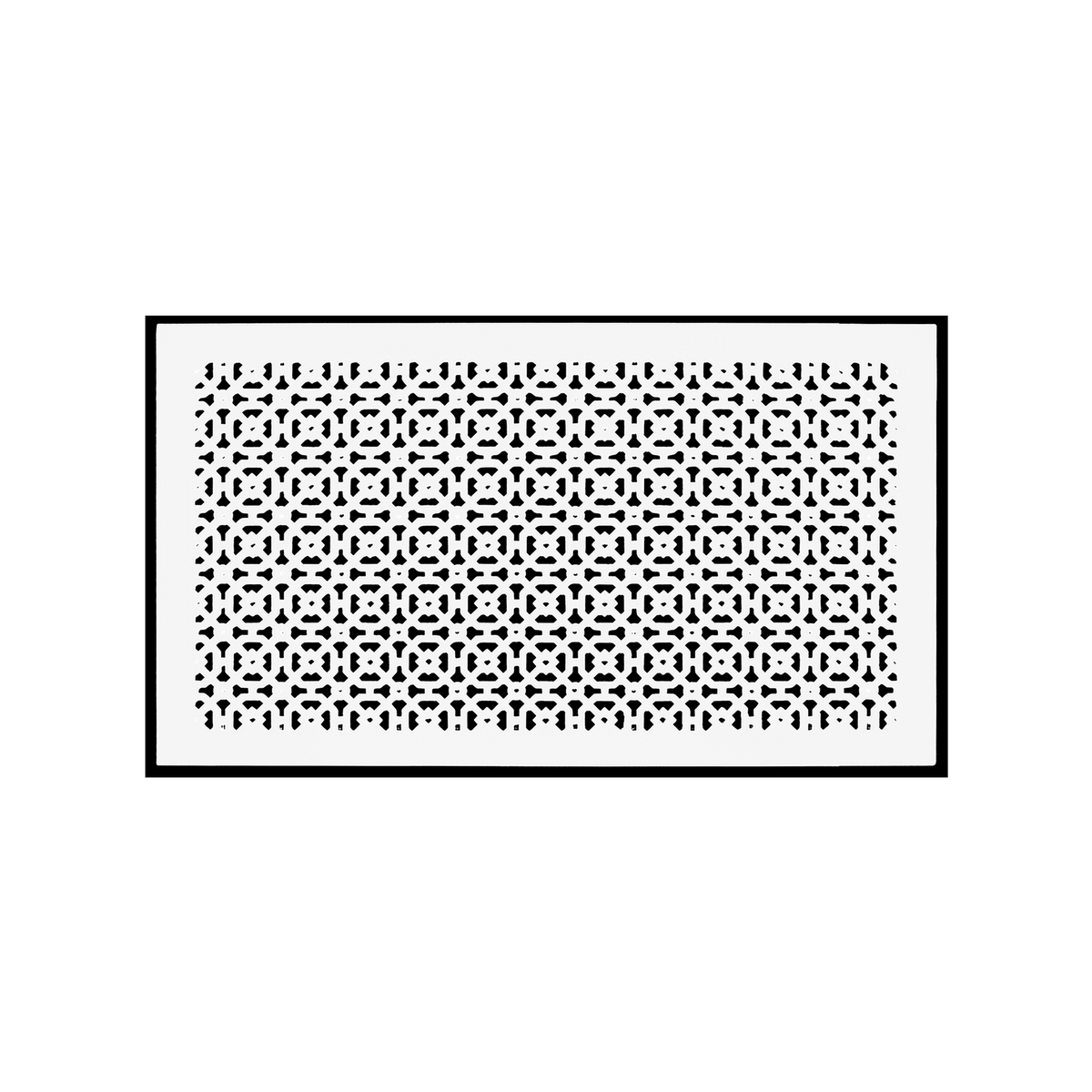 Achtek 14x26 handcrafted black air return vent cover for floor mounting, beveled edge, overall back frame provided