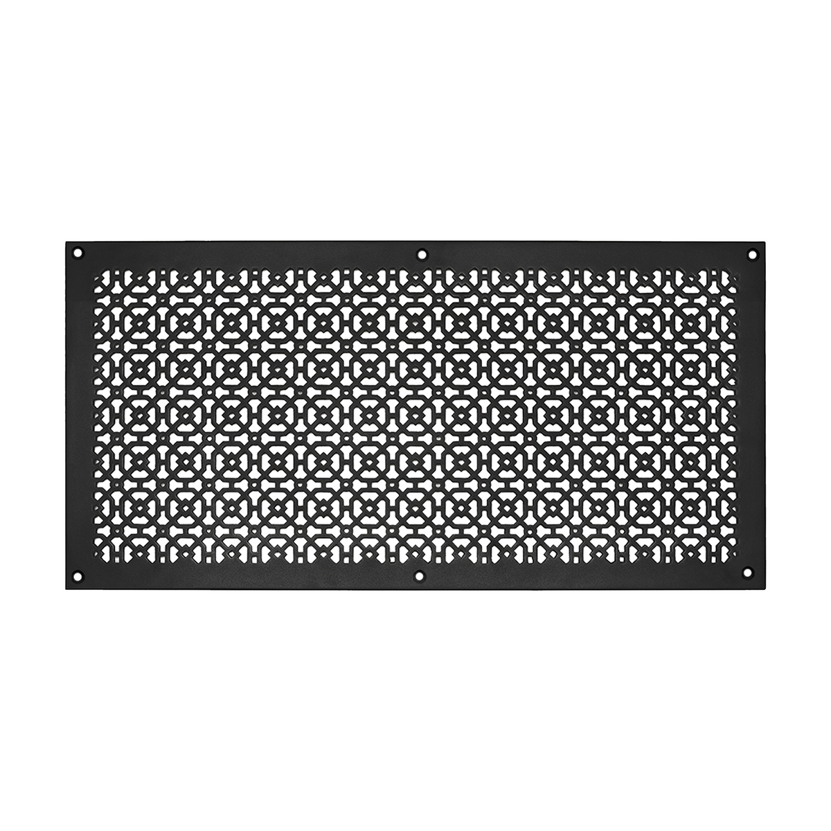 Achtek 14x30 black air vent cover made with heavy duty cast aluminum for wall mounting, provided with matching #10 screws
