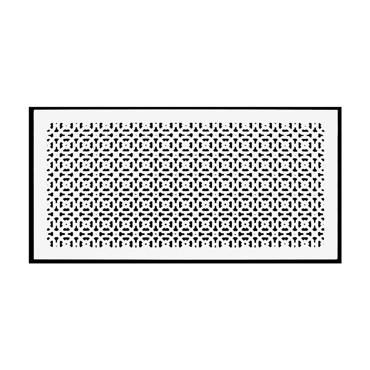 Achtek 14x30 rust free white air return vent with geometric design, beveled edge for floor mounting, solid cast aluminum