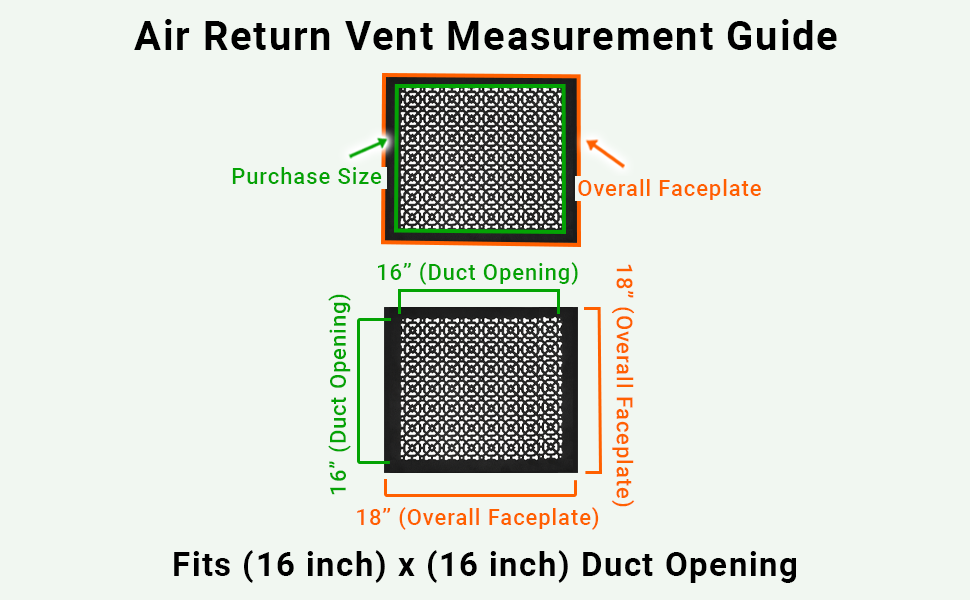 Achtek 16"x16" Heavy Cast Aluminum AIR RETURN | Powder Coated