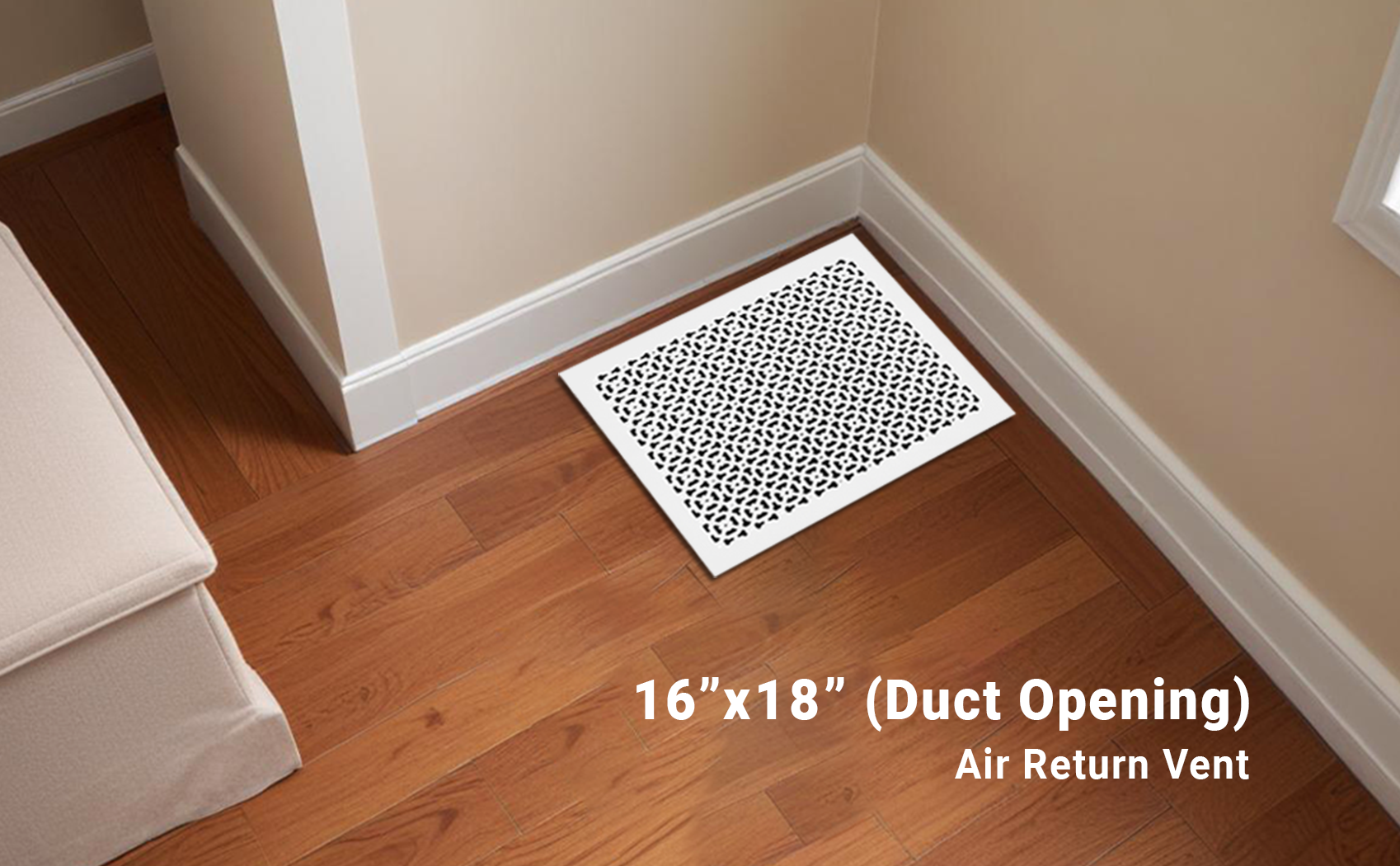 Achtek 16"x18" Heavy Cast Aluminum AIR RETURN | Powder Coated