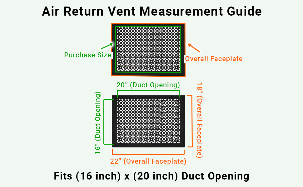 Achtek 16"x20" Heavy Cast Aluminum AIR RETURN | Powder Coated