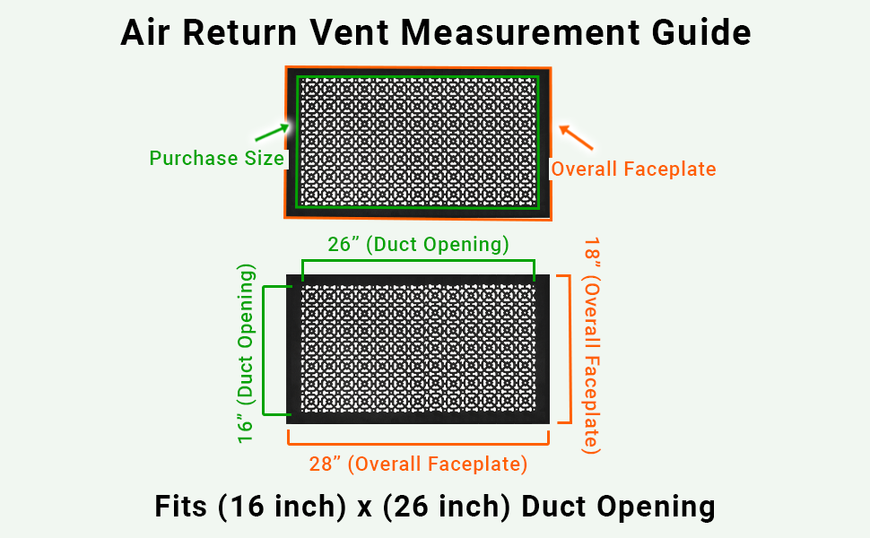Achtek 16"x26" Heavy Cast Aluminum AIR RETURN | Powder Coated