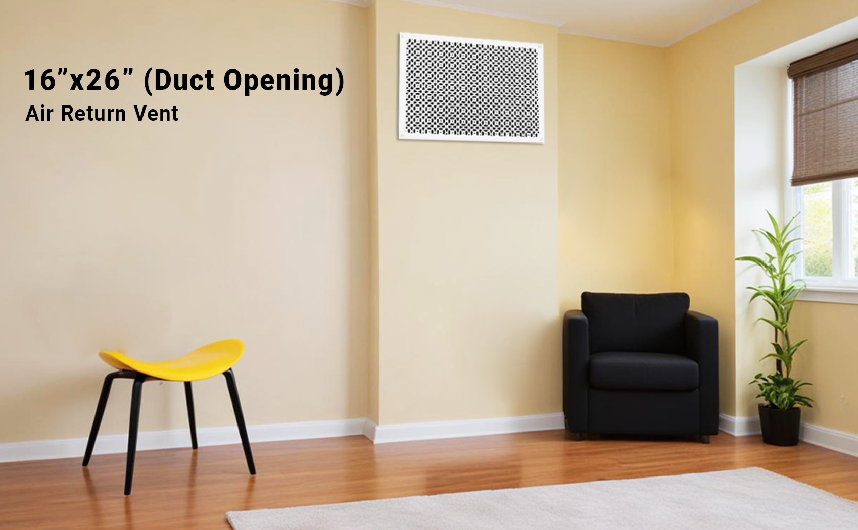 Achtek 16"x26" Heavy Cast Aluminum AIR RETURN | Powder Coated