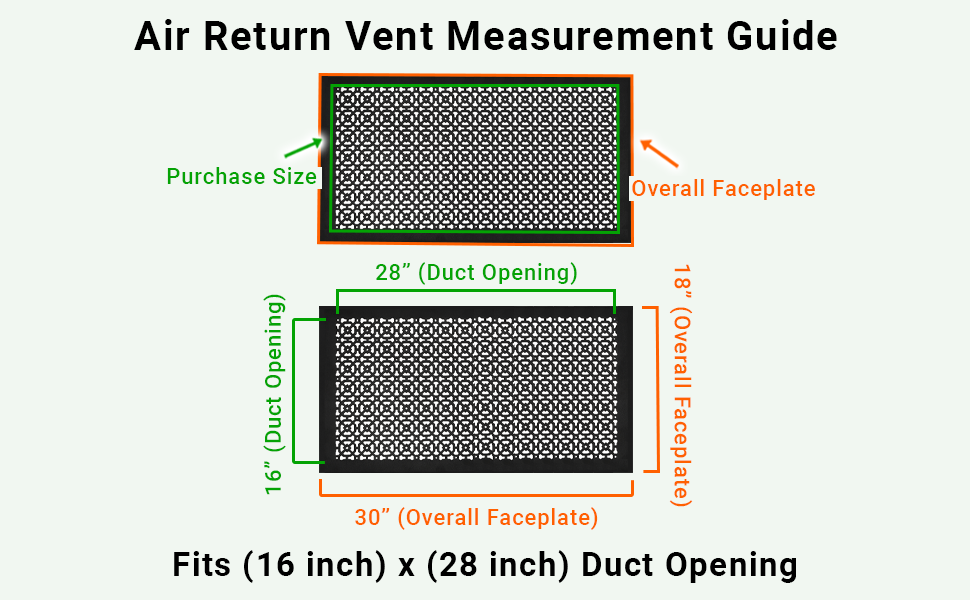 Achtek 16"x28" Heavy Cast Aluminum AIR RETURN | Powder Coated