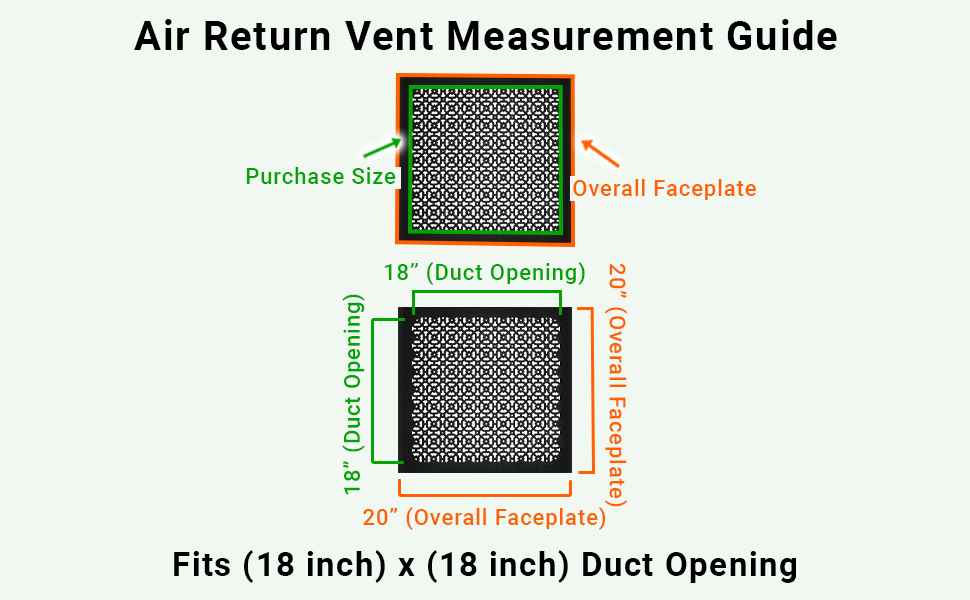 Achtek 18"x 18" Heavy Cast Aluminum AIR RETURN | Powder Coated