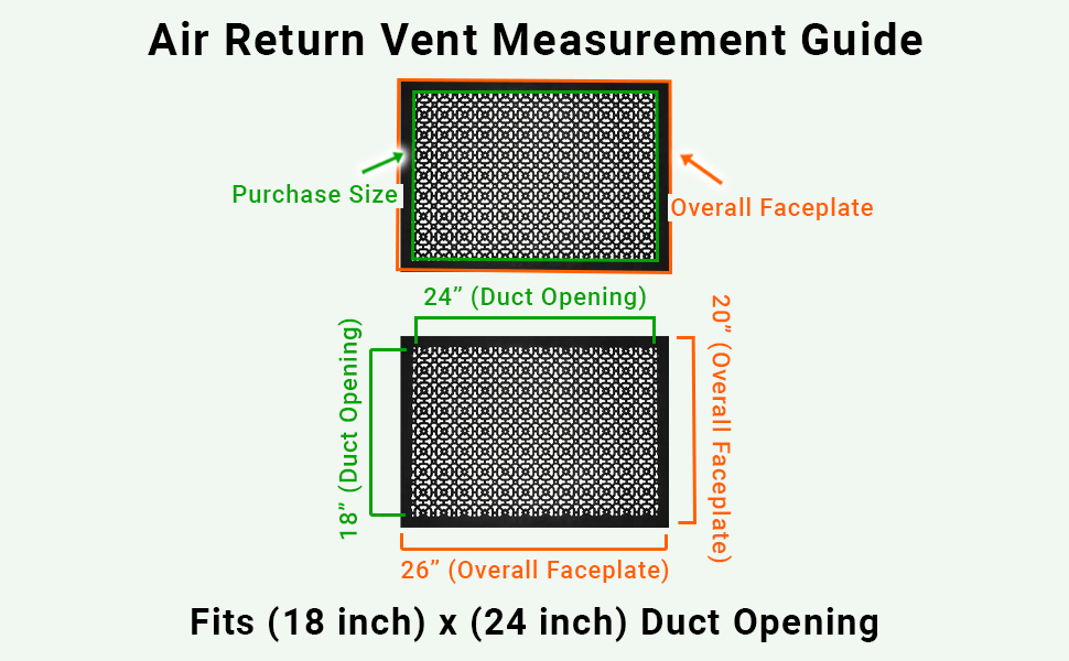 Achtek 18"x24" Heavy Cast Aluminum AIR RETURN | Powder Coated