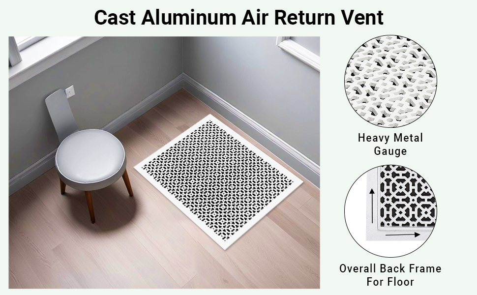 Achtek 18"x24" Heavy Cast Aluminum AIR RETURN | Powder Coated