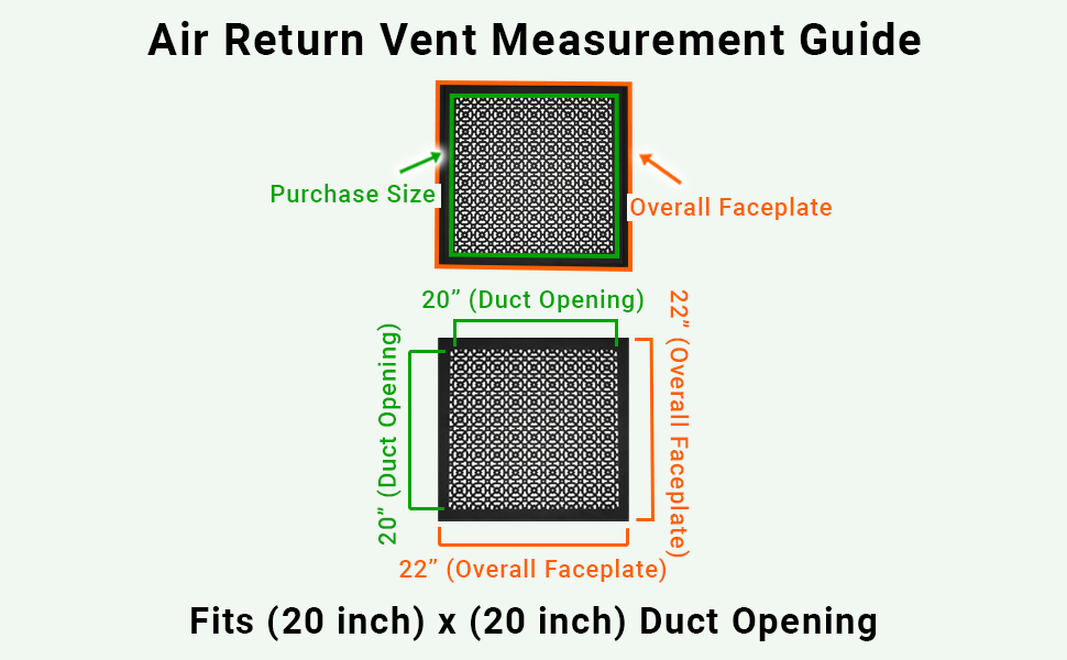 Achtek 20"x20" Heavy Cast Aluminum AIR RETURN | Powder Coated