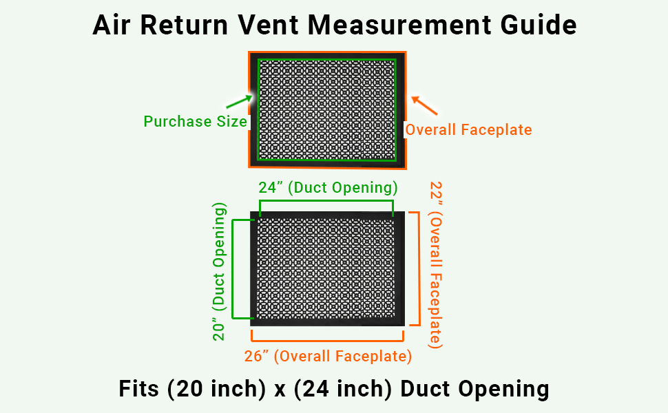Achtek 20"x24" Heavy Cast Aluminum AIR RETURN | Powder Coated