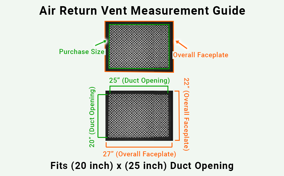 Achtek 20"x25" Heavy Cast Aluminum AIR RETURN | Powder Coated