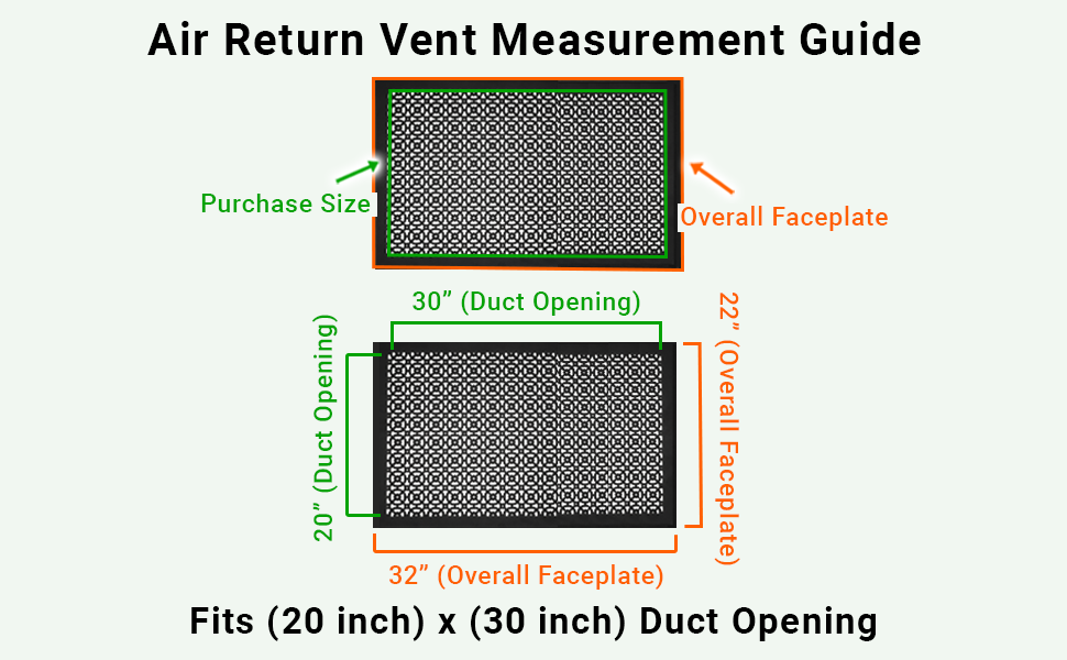 Achtek 20"x30" Heavy Cast Aluminum AIR RETURN | Powder Coated