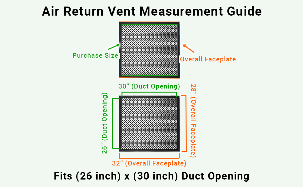 Achtek 26"x30" Heavy Cast Aluminum AIR RETURN | Powder Coated
