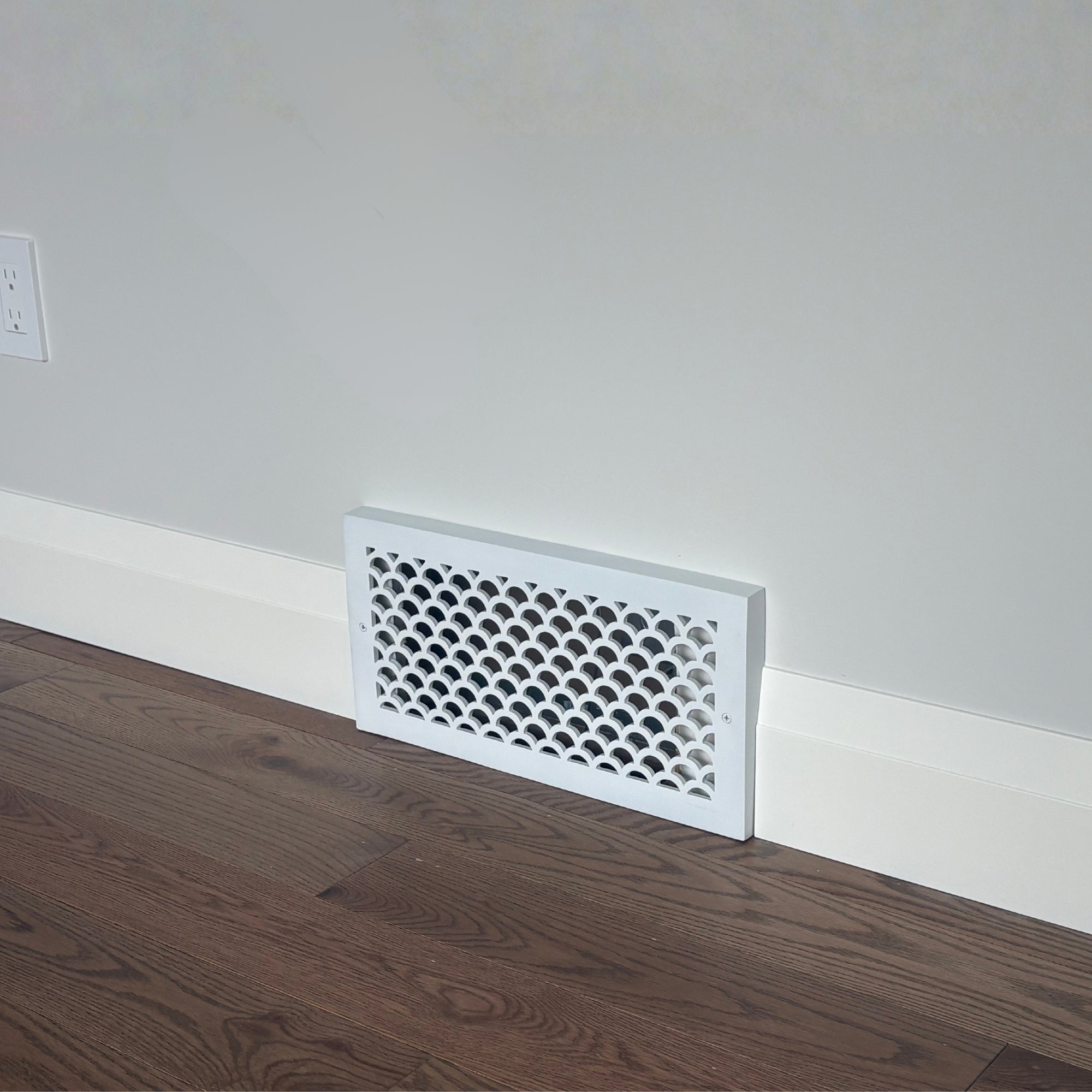 Scallop BASEBOARD 6"x14" Duct opening Solid Cast Aluminum Grill Vent Cover | Powder Coated