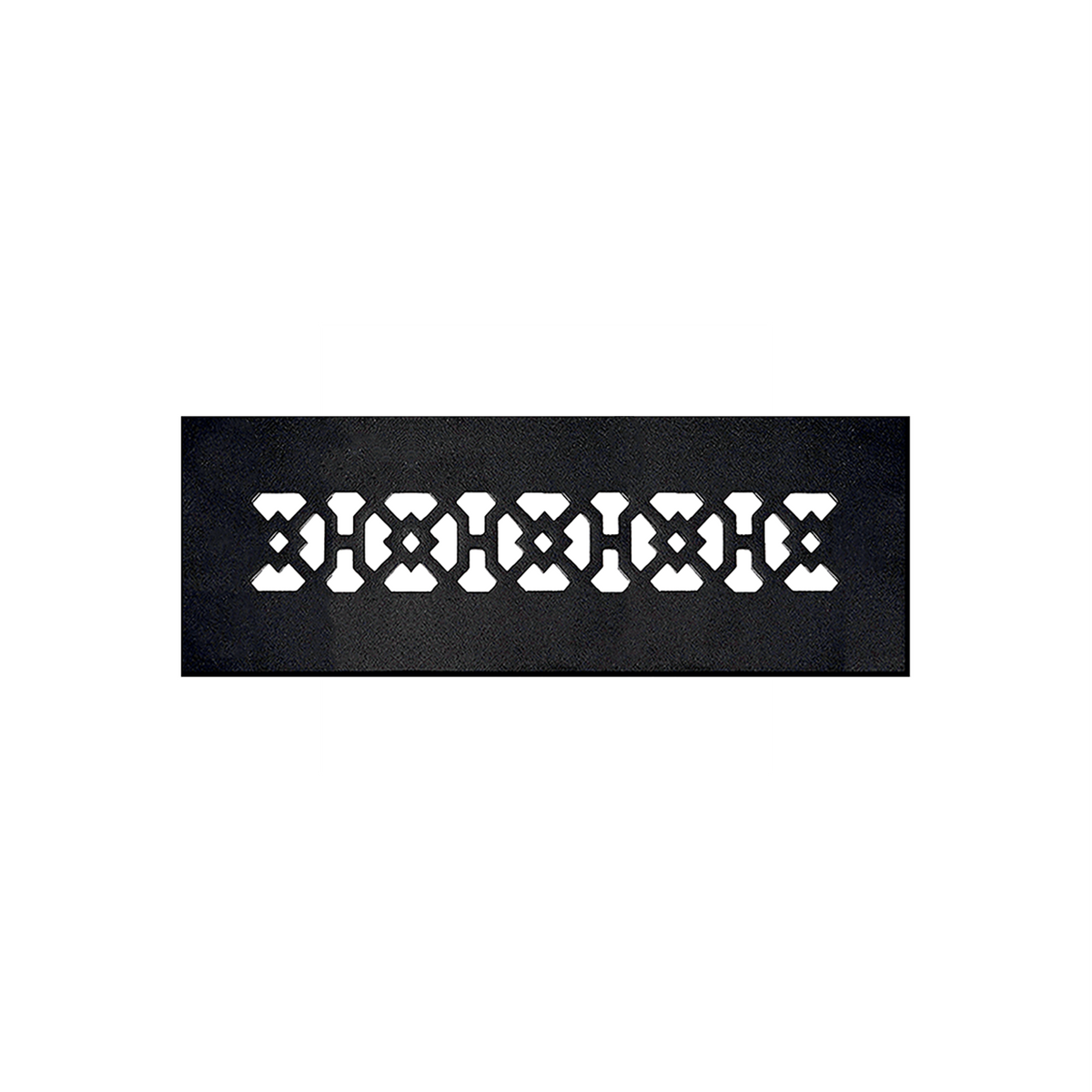 Achtek 2x10 air return in black for floor mounting, powder coated with durable finish and decorative geometric lattice pattern
