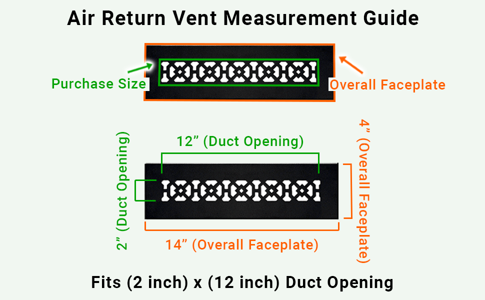 Achtek 2"x12" Heavy Cast Aluminum AIR RETURN | Powder Coated