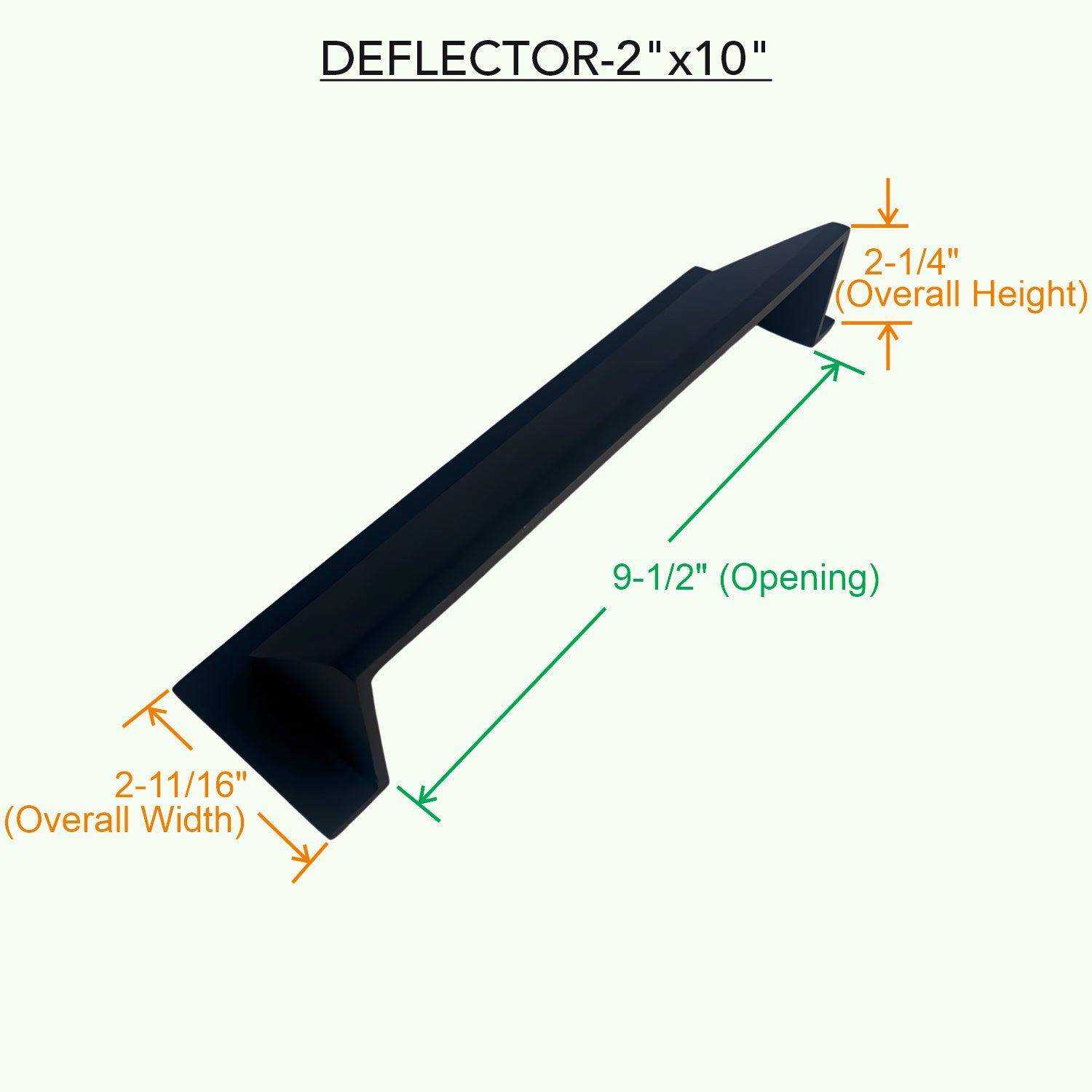 Solid Metal Deflector 2"x10" Unbreakable Cast Aluminum | Air & Heat Diverter