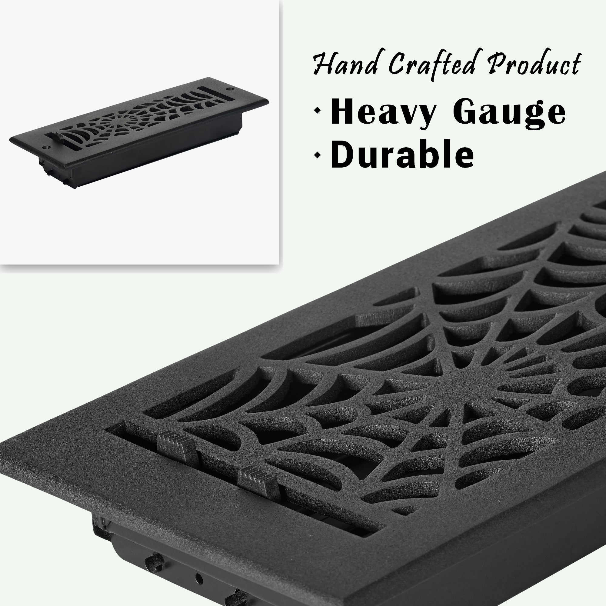 Spooky Gothic 3"x10" Solid Cast Aluminum louvered Air Supply | Powder Coated
