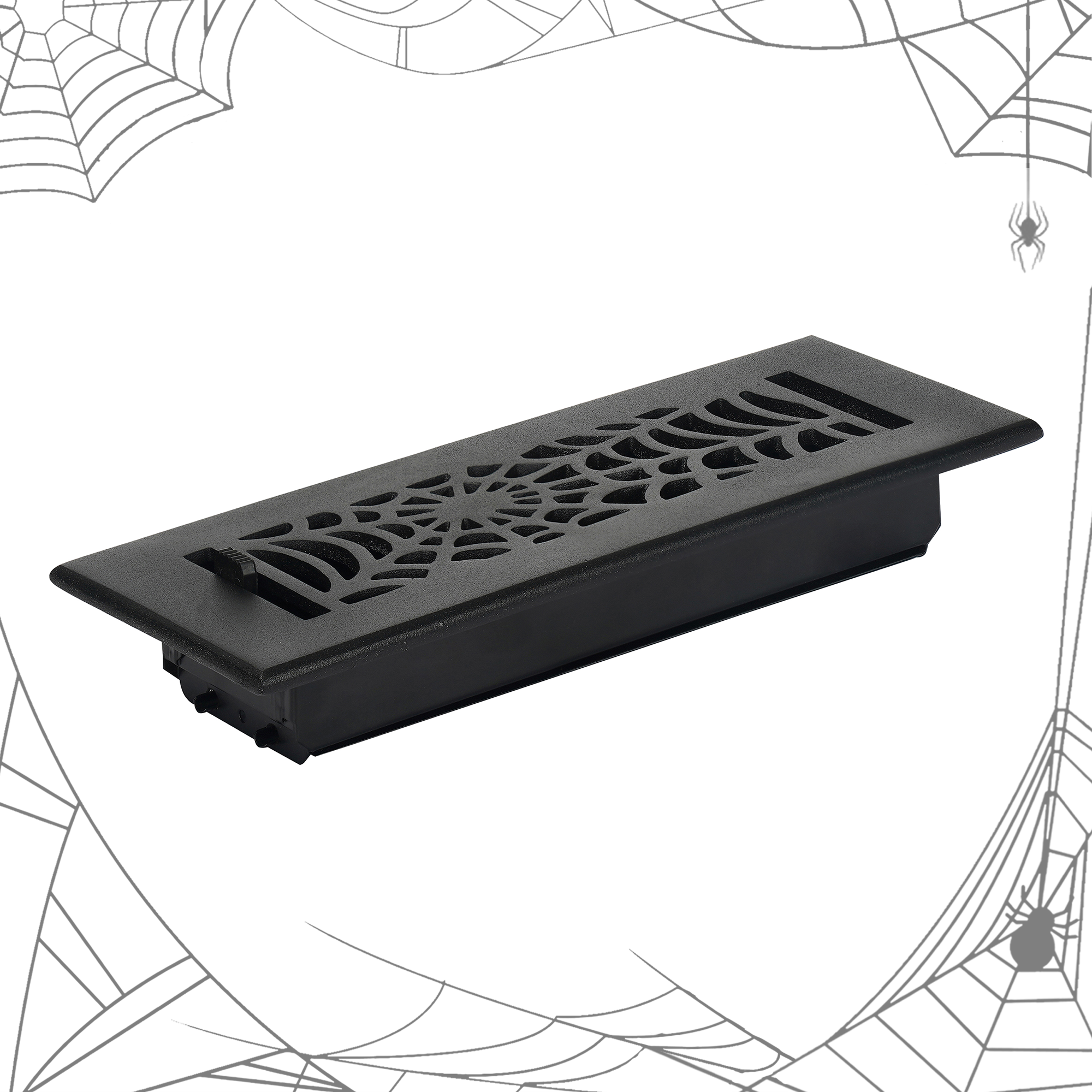 Spooky Gothic 3"x10" Solid Cast Aluminum louvered Air Supply | Powder Coated