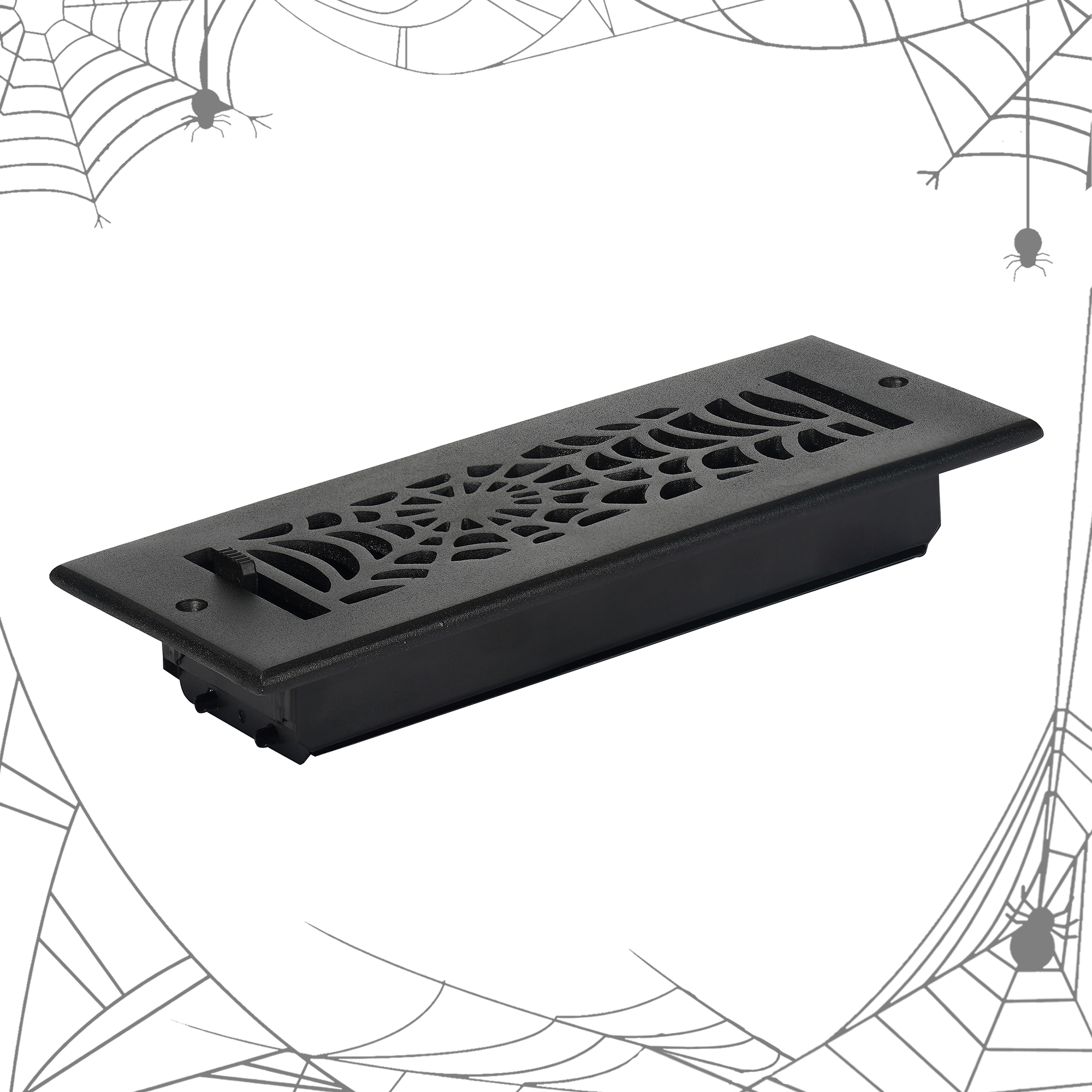 Spooky Gothic 3"x10" Solid Cast Aluminum louvered Air Supply | Powder Coated