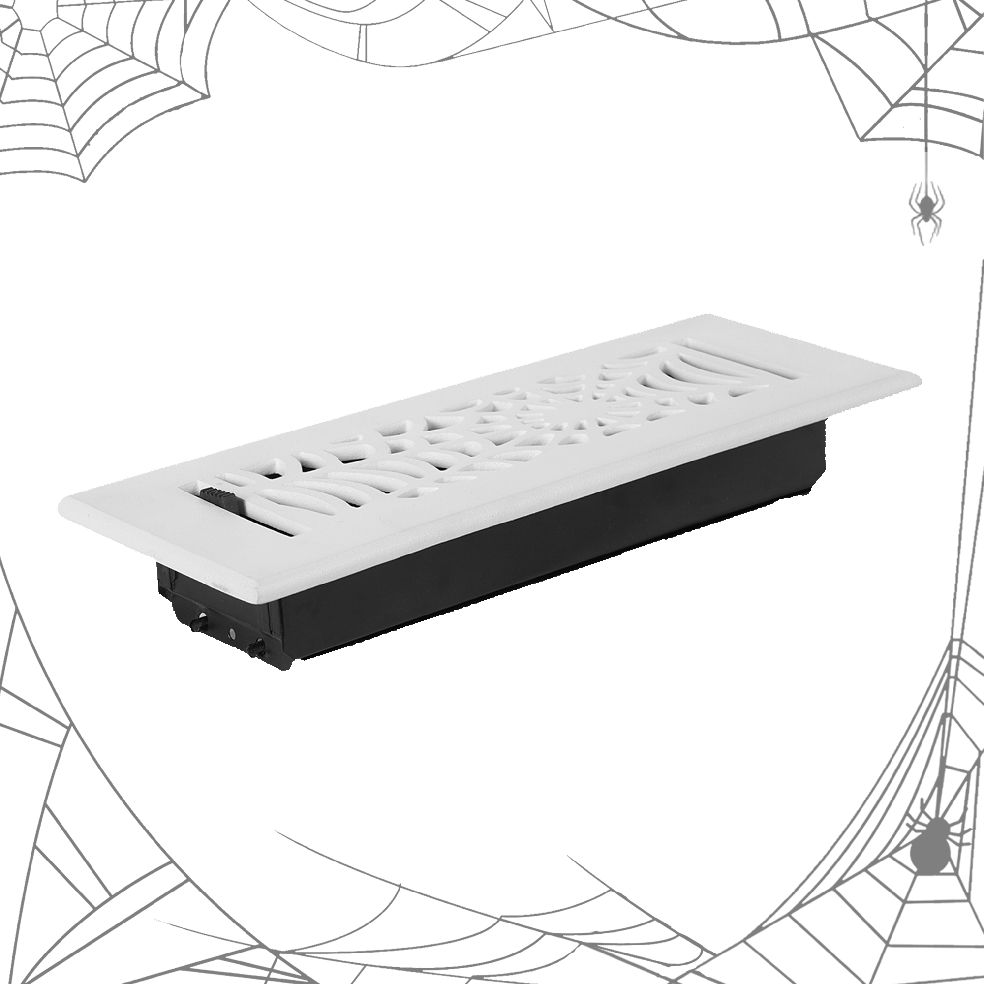 Spooky Gothic 3"x10" Solid Cast Aluminum louvered Air Supply | Powder Coated