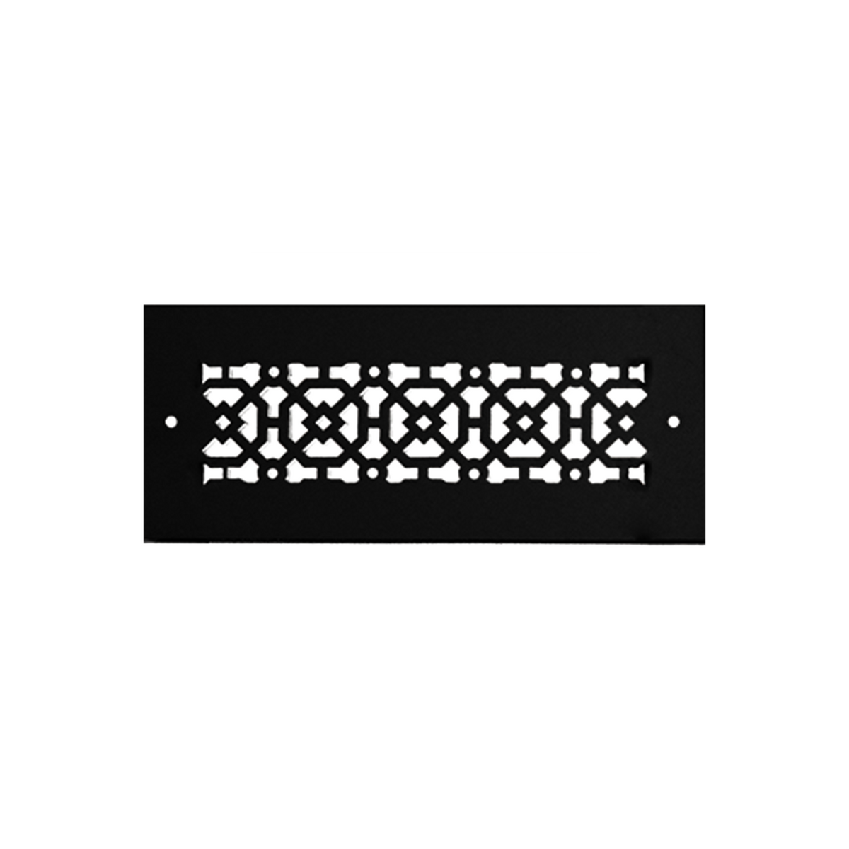 Achtek 3x10 heavy cast aluminium air wall vent with black finish, mounting holes and lattice-style grille for wall